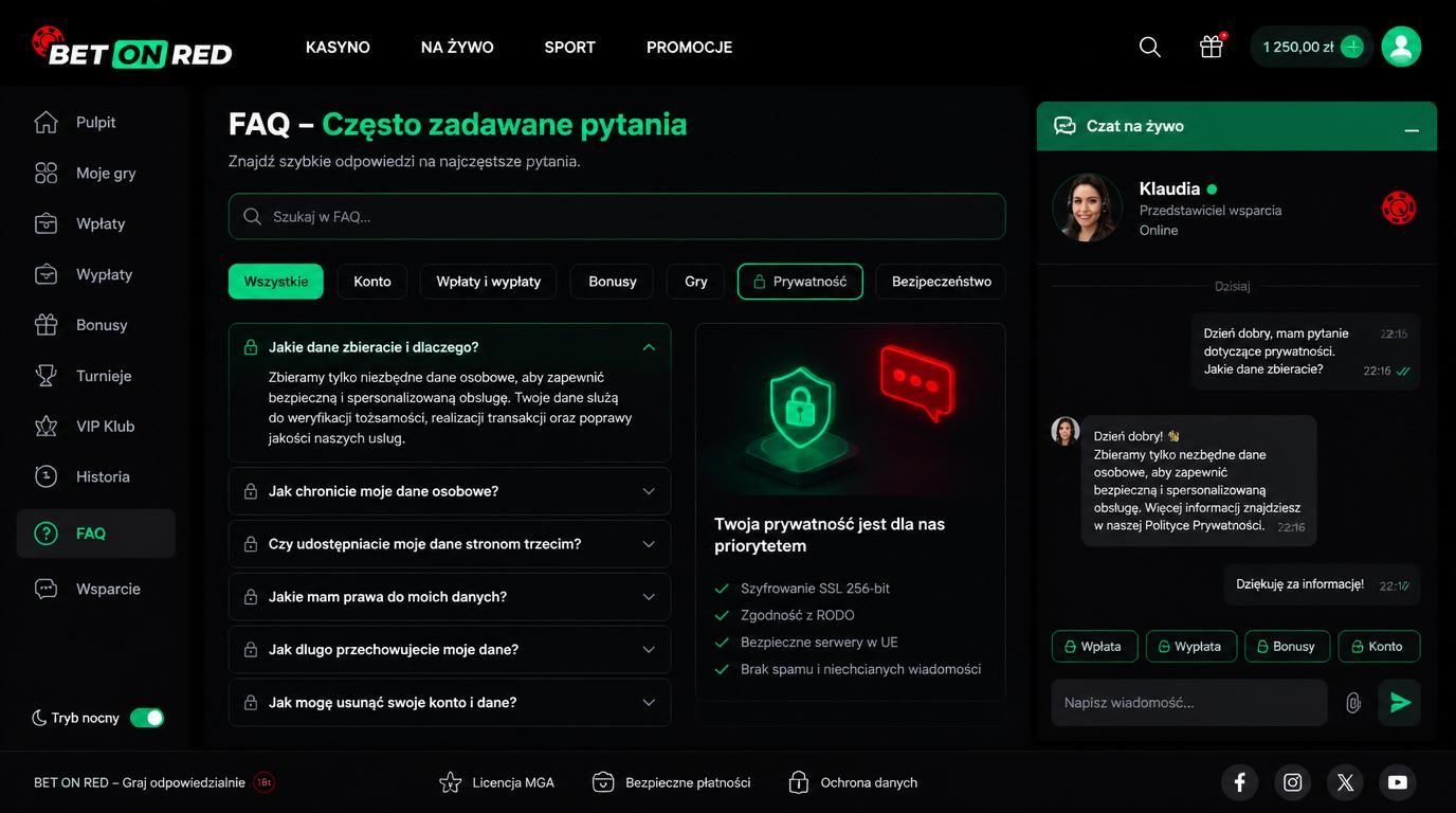 FAQ i wsparcie kasyna